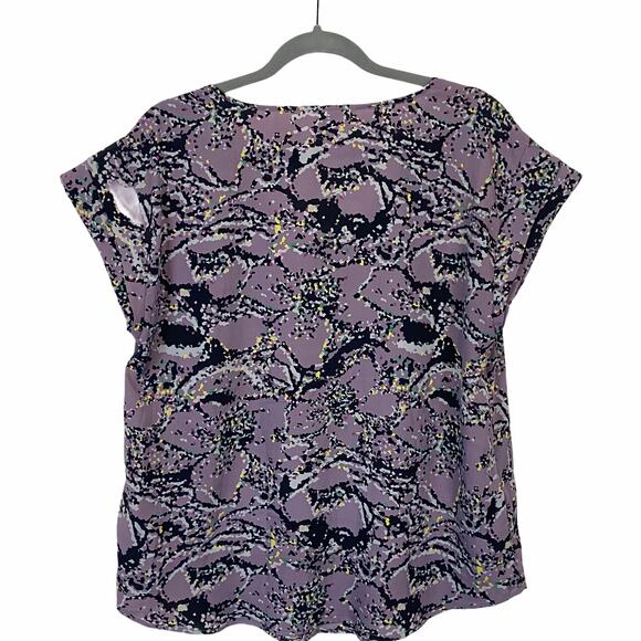 BCBGeneration Blouse Top Abstract Snake Print Shell Size L Purple Black Gray - Picture 2 of 13